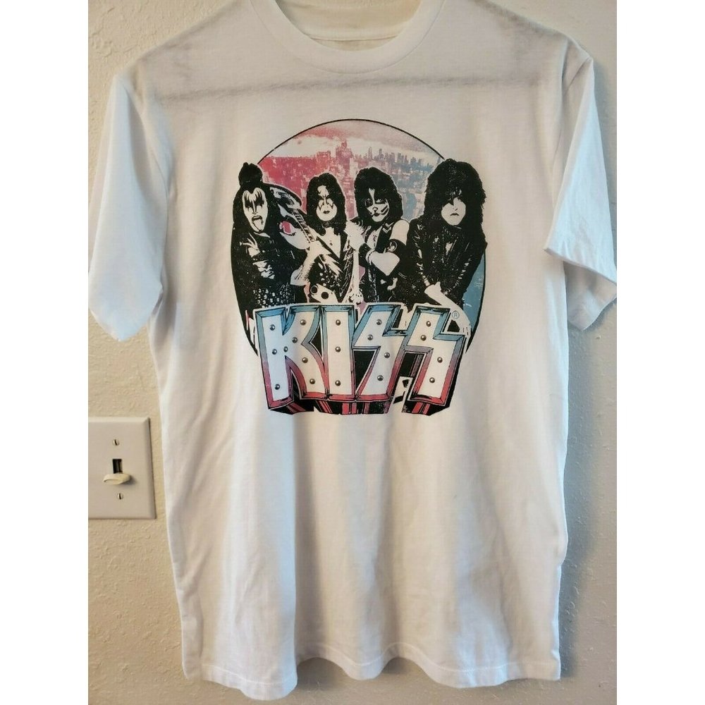 KISS Rock Band Rhinestone Shirt Womens size S